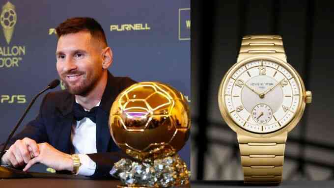 Messi đeo đồng hồ Louis Vuitton khi đoạt Quả bóng Vàng 2023