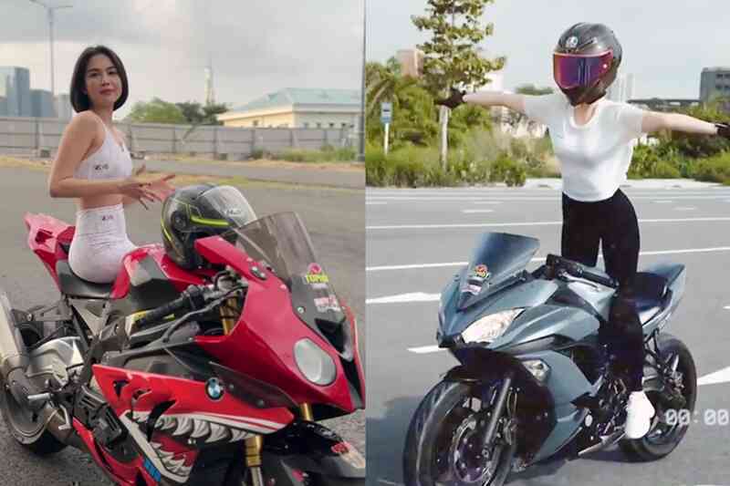 Xuất hiện video `làm xiếc` trên xe máy như Ngọc Trinh ở hầm Thủ Thiêm
