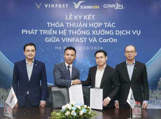 VinFast hợp tác CarOn mở chuỗi xưởng dịch vụ cho ôtô điện