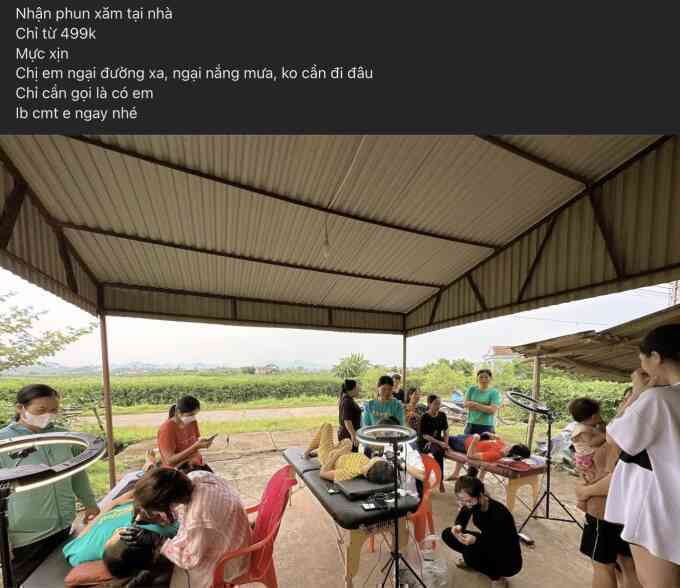 Thuê thợ về nhà xăm lông mày, môi 