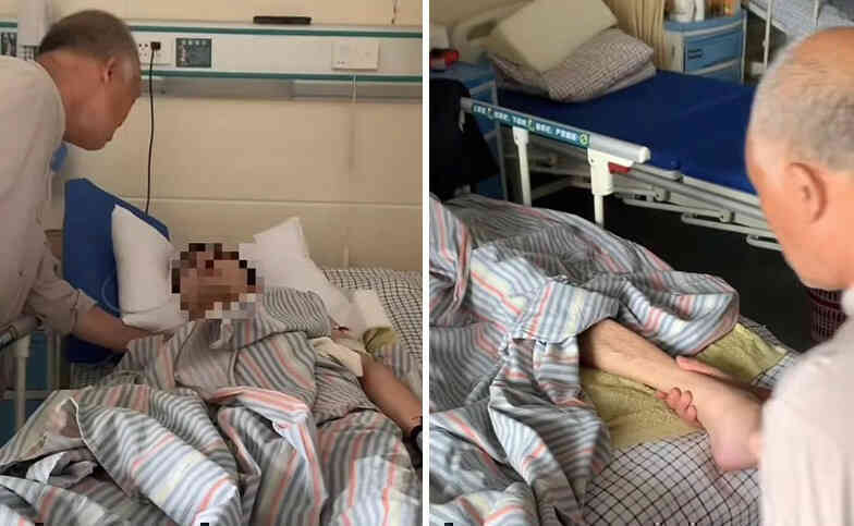 Ông nội 78 tuổi, thức dậy từ 5h sáng đến viện chăm cháu trai sống thực vật