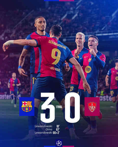 Lewandowski rực sáng, Barca vọt lên nhì bảng Champions League