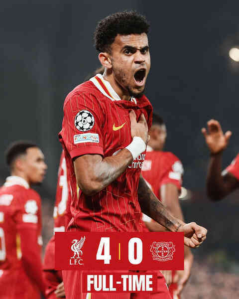 Luis Diaz lập hat-trick, Liverpool thắng đậm Leverkusen