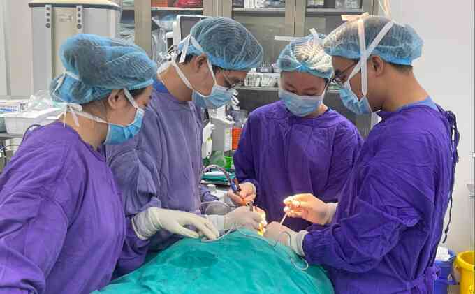 Dùng vạt da tái tạo môi cho cụ ông bị chó cắn