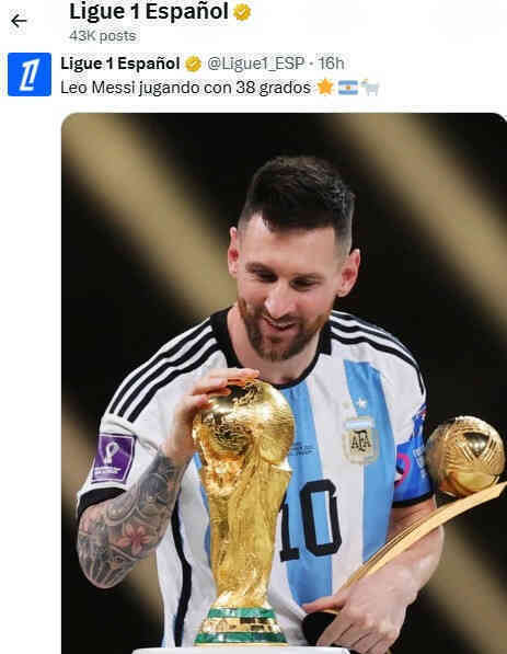 BTC Ligue 1 đăng ảnh Messi vô địch World Cup mỉa mai Ronaldo