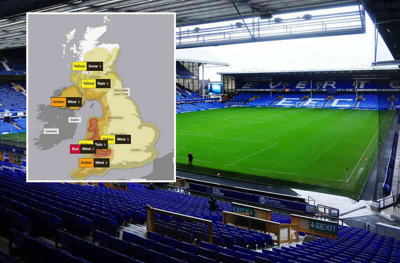 Hoãn trận Everton vs Liverpool vì siêu bão