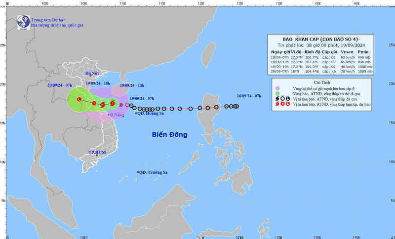 Bão số 4 tác động rất rộng, tuyệt đối không xem nhẹ gió cấp 8