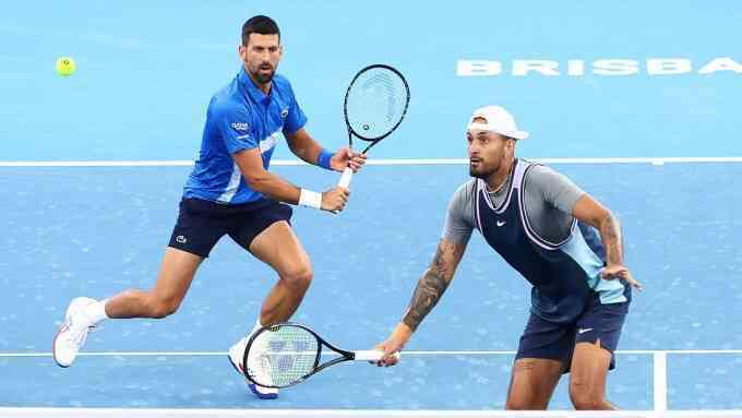 Djokovic và Kyrgios thua đánh đôi Brisbane International