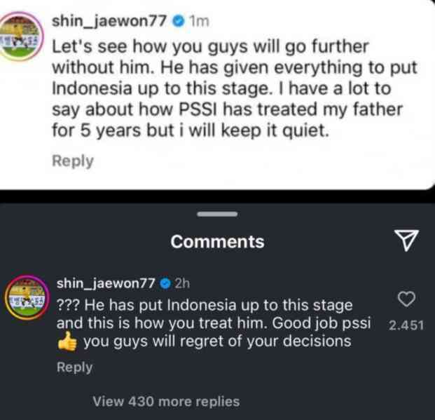 Con trai HLV Shin Tae-yong chỉ trích Indonesia