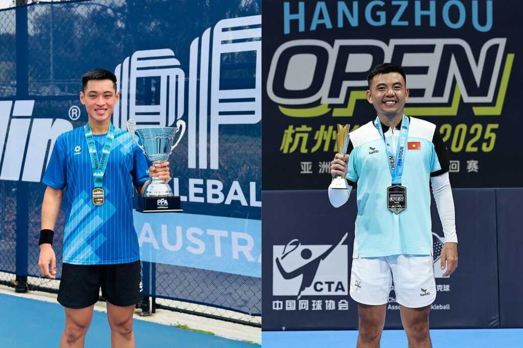 Hoàng Nam - Vinh Hiển xóa hiềm khích trong ngày vui của pickleball Việt Nam