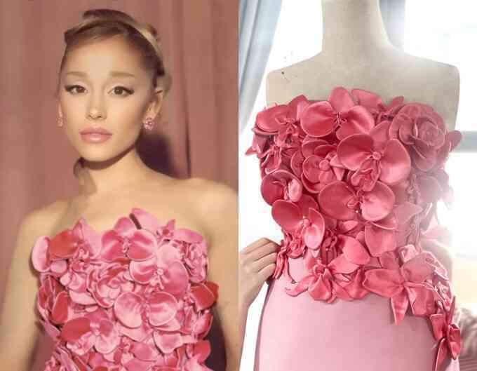 Ariana Grande diện váy hoa lan của Trần Hùng