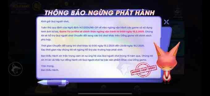 VNG đóng game bài