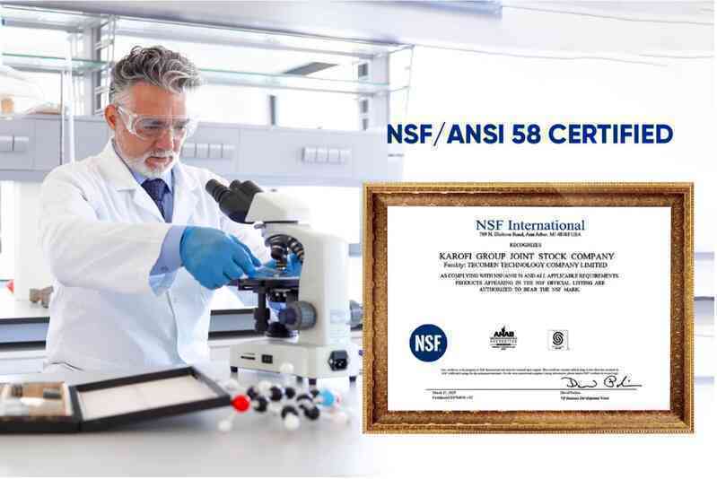 Karofi đạt chứng nhận NSF/ANSI 58 của Mỹ về nước uống an toàn với sức khỏe