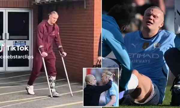 Erling Haaland khiến Man City lo sốt vó, có nguy cơ lỡ trận gặp Man Utd