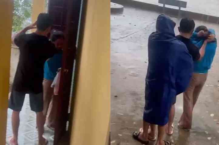 Nữ giáo viên bị tát tới tấp vào mặt, bắt ra đứng giữa mưa