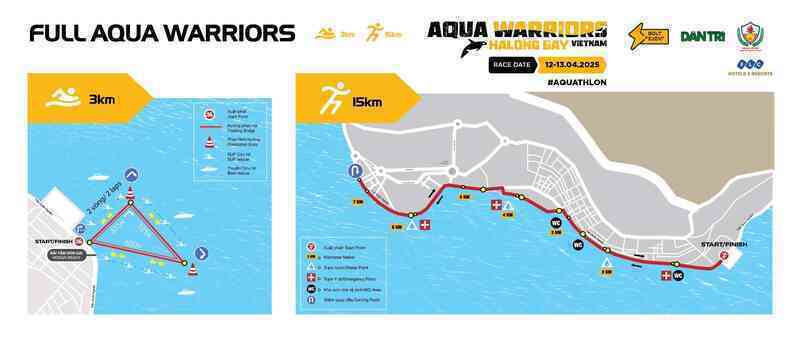 Aqua Warriors Halong Bay 2025 công bố bản đồ đường đua các môn phối hợp