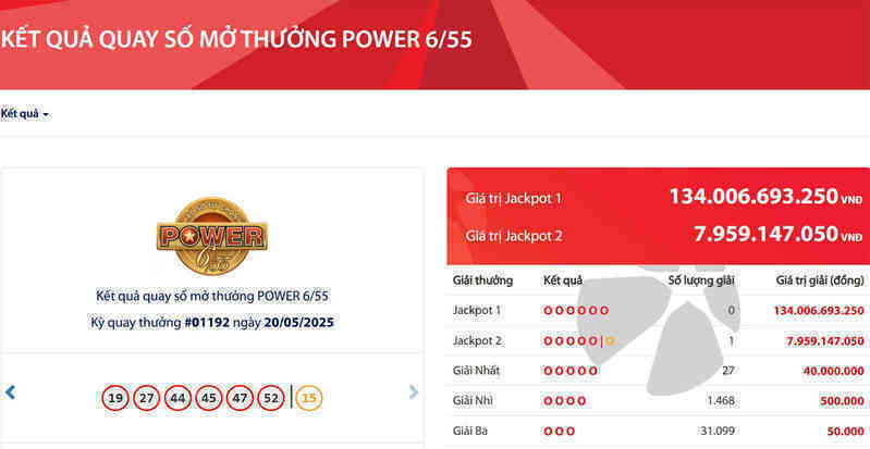Vietlott tìm ra vé số trúng độc đắc gần 8 tỷ đồng