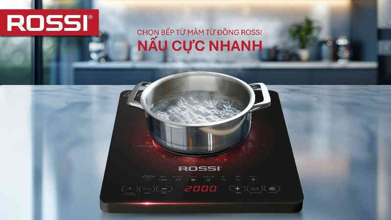Nấu ăn tiện lợi, thông minh với bếp từ đơn mâm từ bằng đồng Rossi