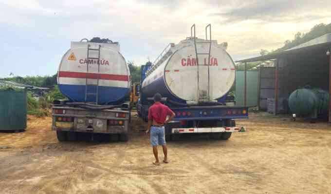 Bình Định phát hiện gần 80 tấn chất lỏng nghi là dầu nhập lậu