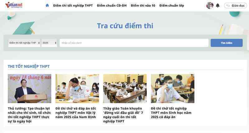 Tra cứu điểm thi lớp 10 TPHCM năm 2025 trên VietNamNet