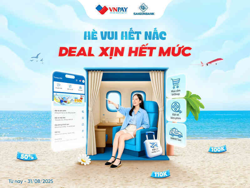 Ưu đãi 50% khi gọi taxi, mua vé xem phim, mua sắm trên app ngân hàng SAIGONBANK