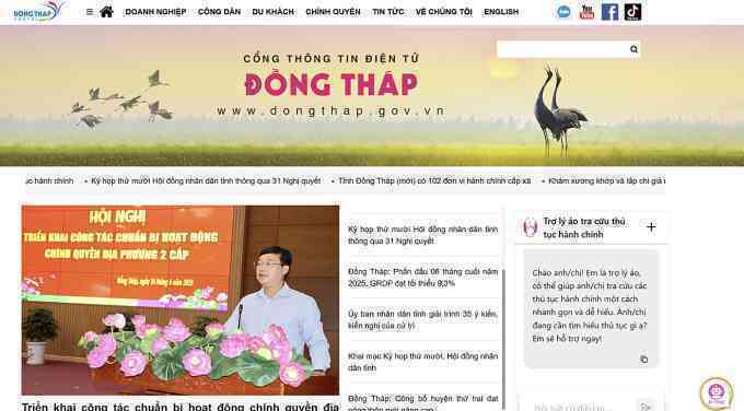 Đồng Tháp ứng dụng AI hỗ trợ, tư vấn thủ tục hành chính