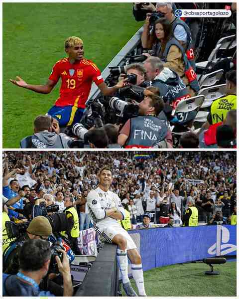 Yamal lại bắt chước kiểu mừng bàn thắng của Ronaldo