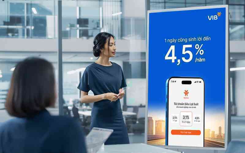 Dòng vốn lưu động tự sinh lời tối ưu với tài khoản Siêu lợi suất VIB dành cho doanh nghiệp
