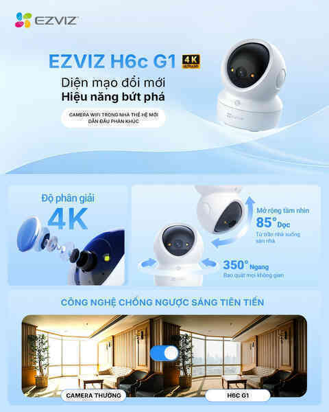 Camera trong nhà H6c G1 - giải pháp sống và kinh doanh thông minh