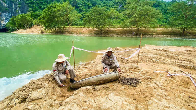 Phát hiện quả bom nặng 227kg ở gần cửa động Phong Nha