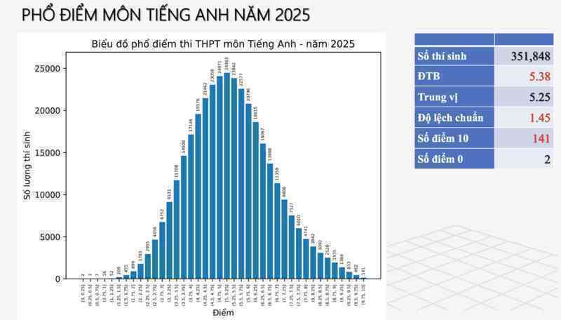 Đề khó nhưng điểm môn tiếng Anh không thấp vì chỉ học sinh khá, giỏi dự thi