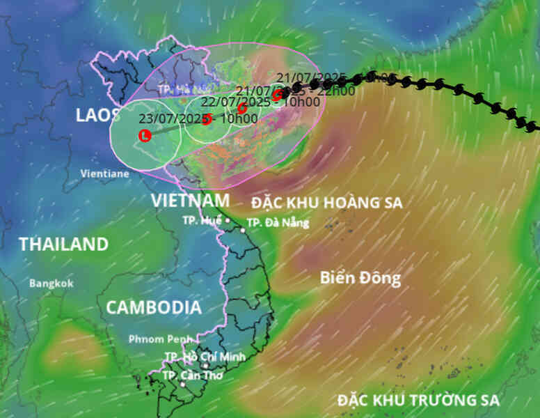 Bão số 3 Wipha giật cấp 11 vào vịnh Bắc Bộ, cách Quảng Ninh 190km