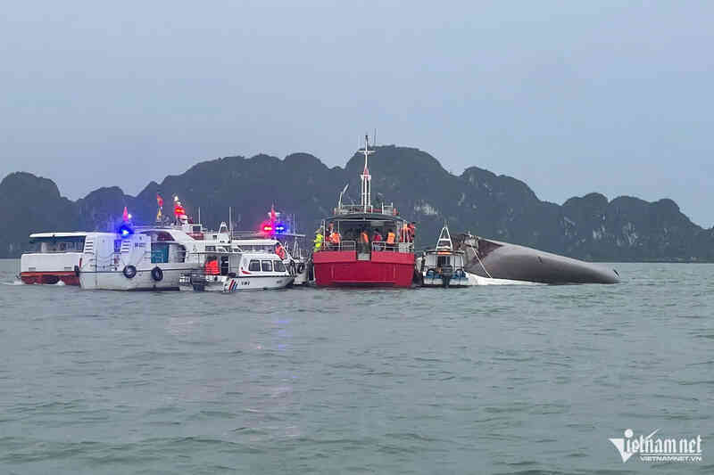 Vụ lật tàu Vịnh Xanh 58 trên vịnh Hạ Long: Tìm thấy thi thể bé trai gần đảo Ti Tốp