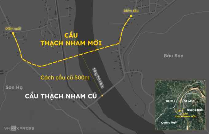 Quảng Ngãi xây cầu mới thay thế cầu tràn Thạch Nham