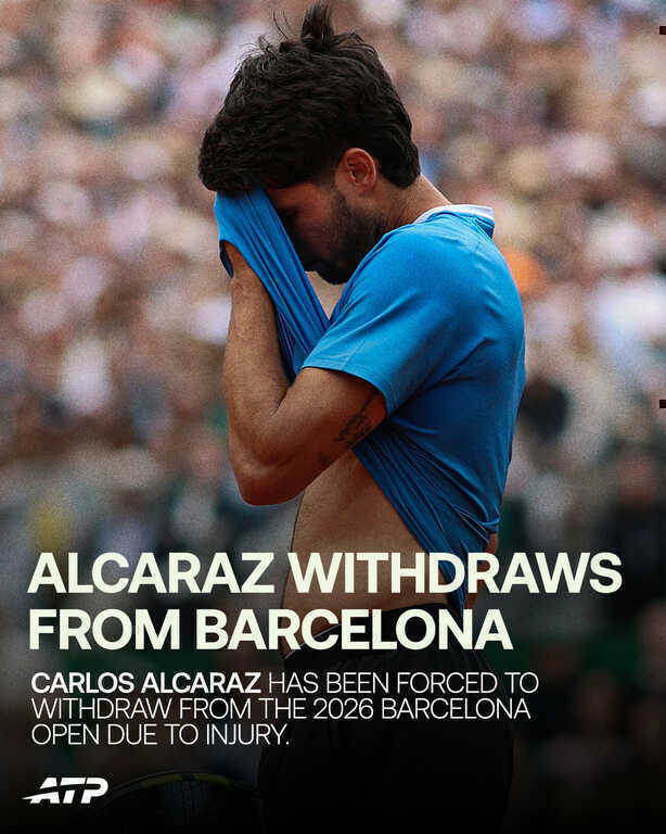 Alcaraz rút lui Barcelona Open, tan mộng đòi lại ngôi số 1 ATP