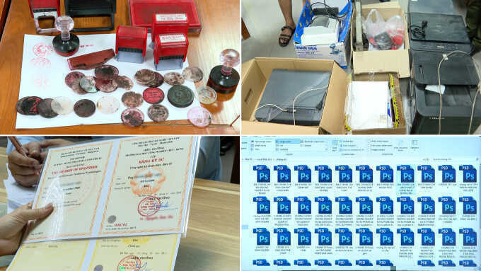 Băng làm giả bằng cấp, tài liệu của hơn 100 trường bị bắt