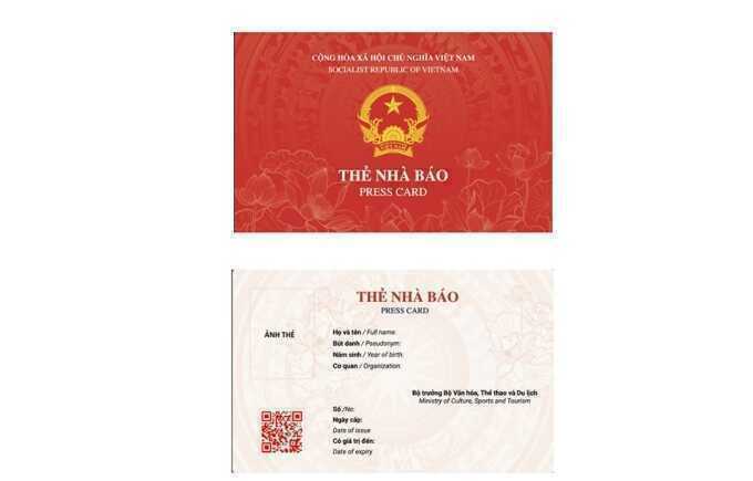 Thẻ nhà báo tích hợp mã QR xác thực trực tuyến