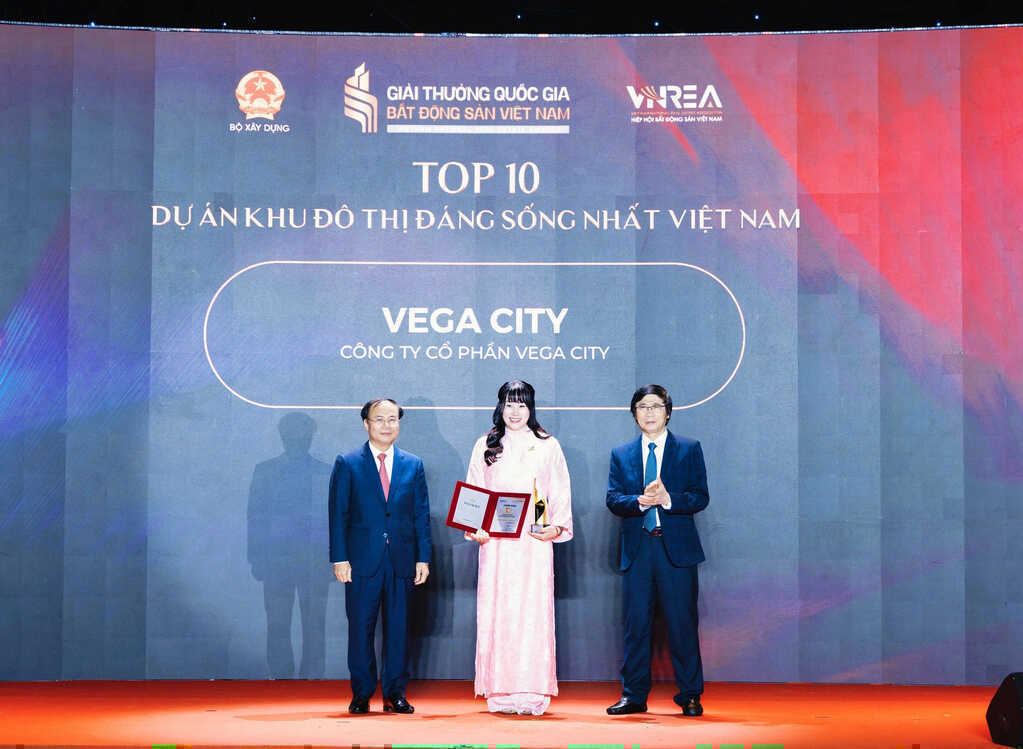 Vega City lập ‘cú đúp’ Top 10 dự án bất động sản quốc gia