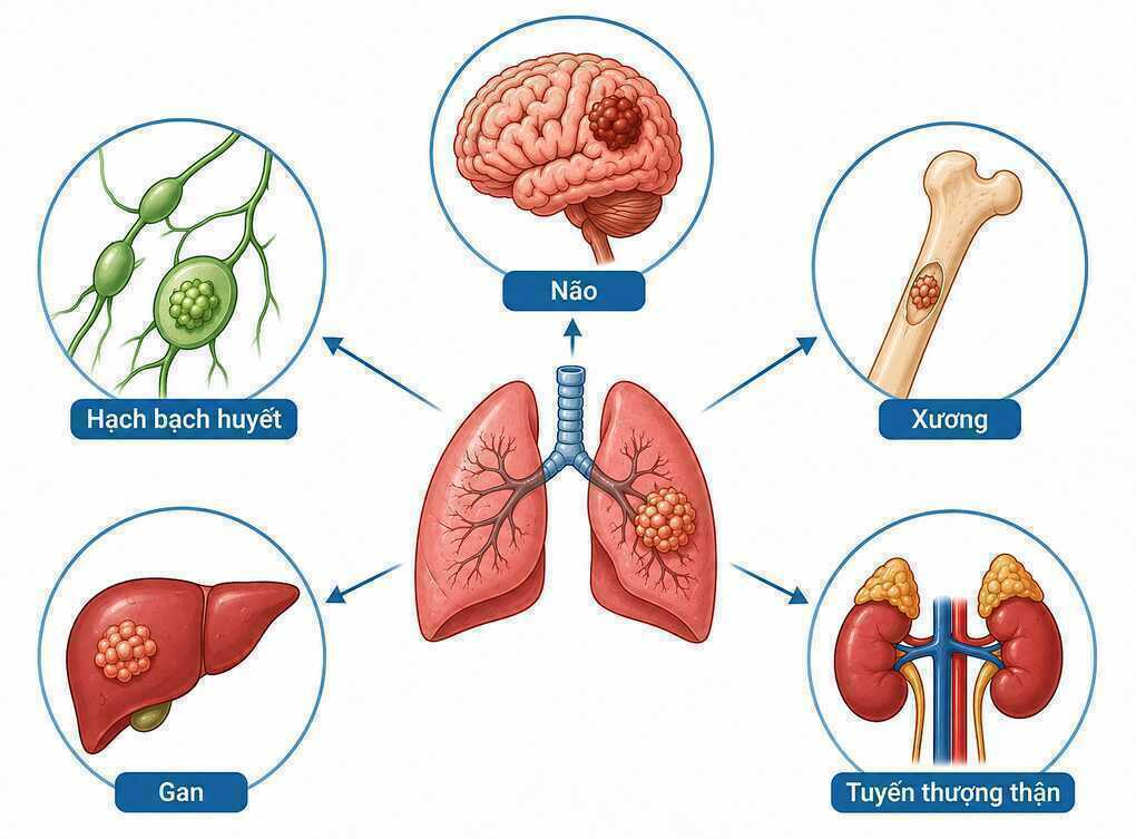 Ung thư phổi có thể di căn đến đâu?