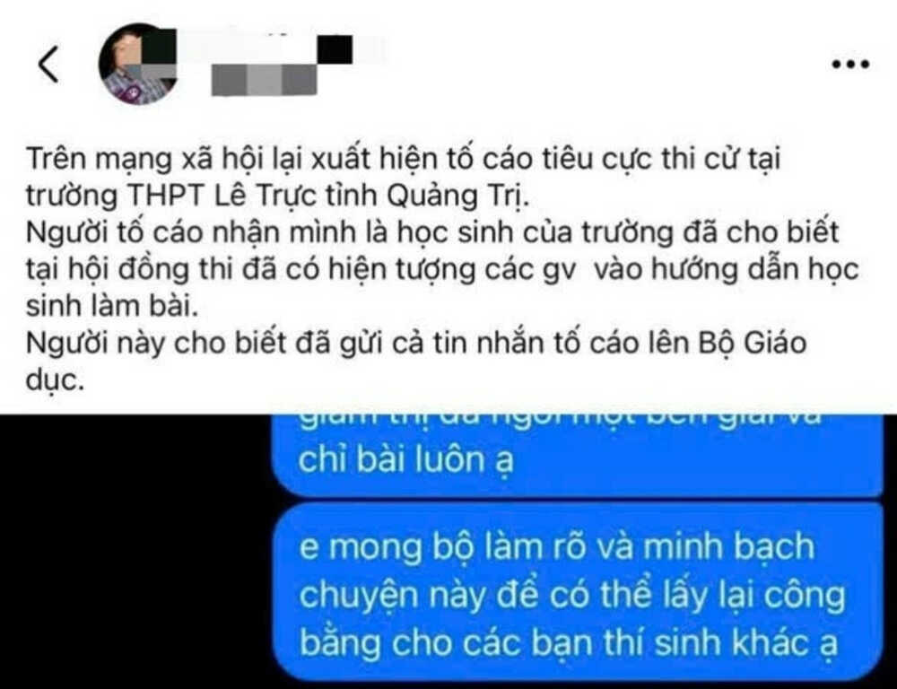 Họp khẩn, lập tổ công tác đặc biệt làm rõ phản ánh tiêu cực thi tốt nghiệp ở THPT Lê Trực