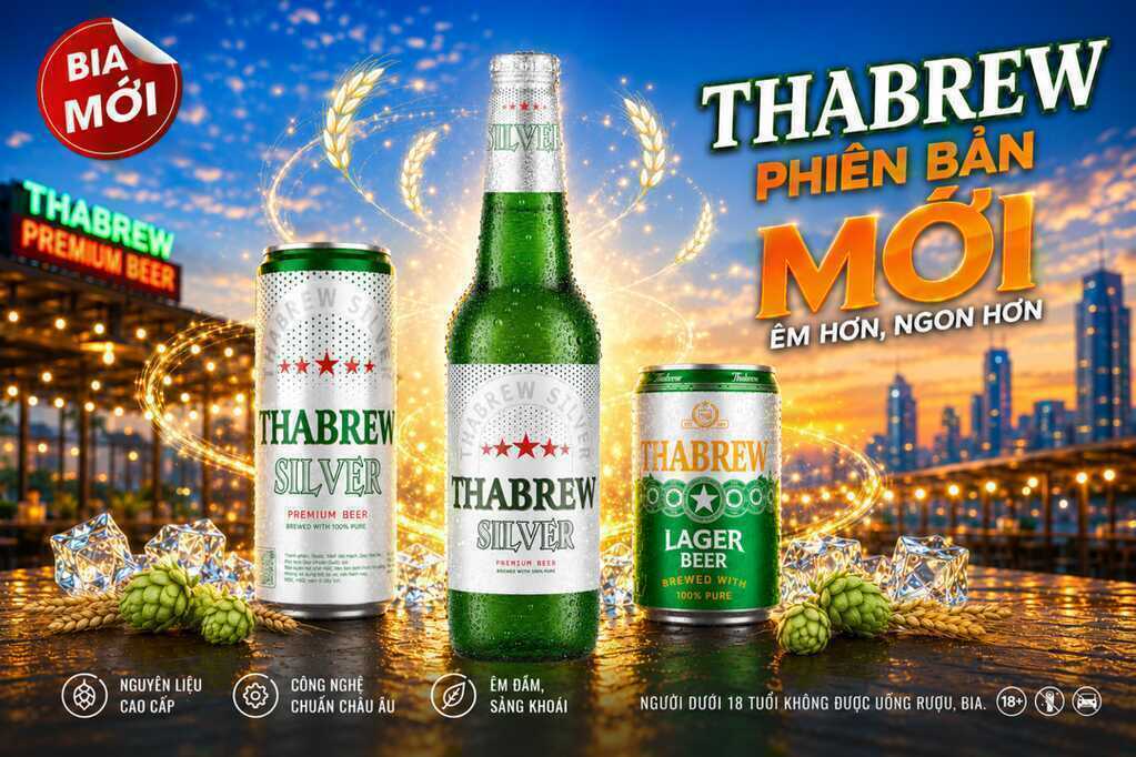 Ra mắt bia Thabrew Silver phiên bản mới và Thabrew Lager 250ml
