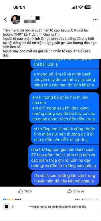 Quảng Trị xác định 2 giáo viên, 9 thí sinh gian lận thi tốt nghiệp THPT