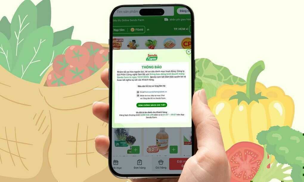 Sendo Farm dừng hoạt động từ 10/7