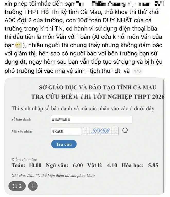 Học sinh giỏi Toán bị hủy điểm thi tốt nghiệp THPT