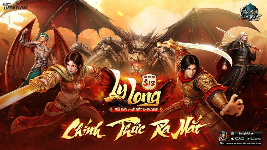 Tam Giới Phân Tranh Mobile khai mở máy chủ S12 Ly Long
