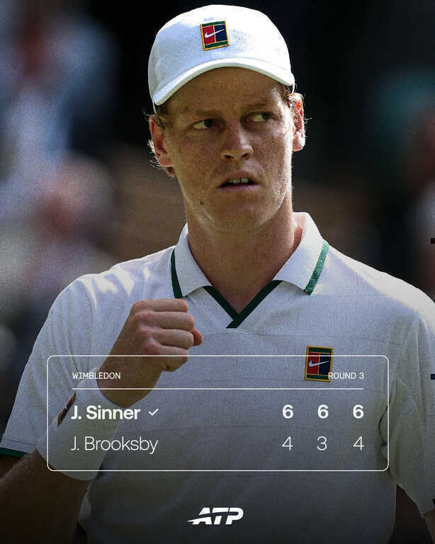 Sinner thẳng tiến vòng 4 Wimbledon 2026